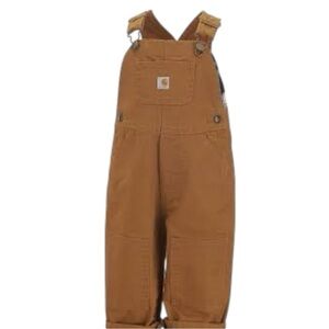Carhartt Toddlers 4T lightly faded double knee brown duck overalls guc